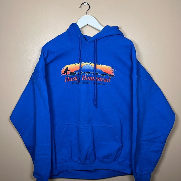 2XL VINTAGE BLUE HOODIE - Picture 3 of 3